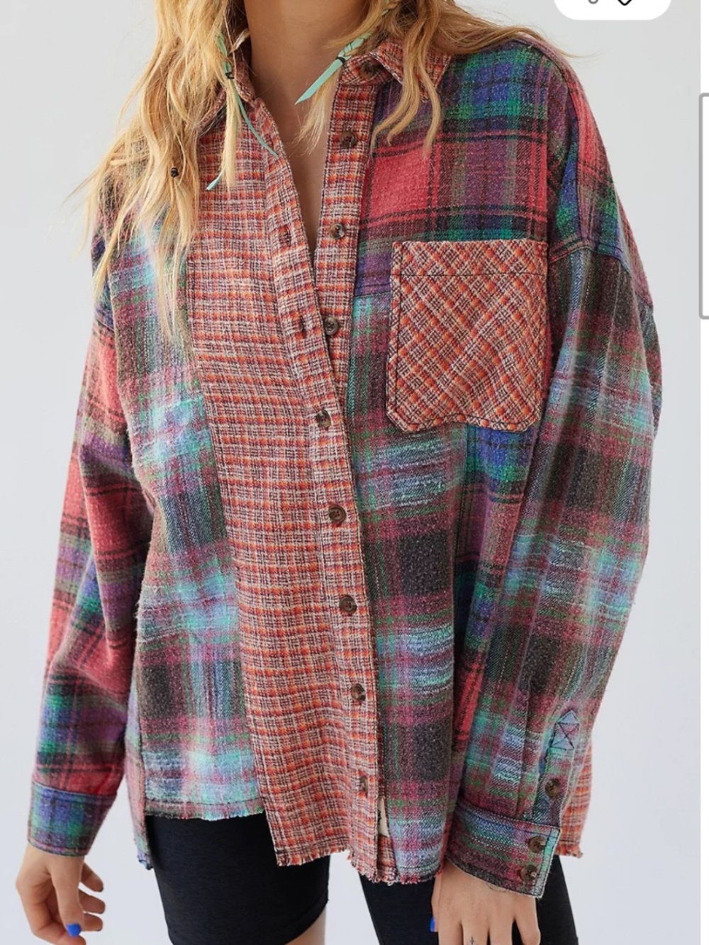 BDG Urban Outfitters Patchwork Plaid Flannel Button Down Shirt Size M